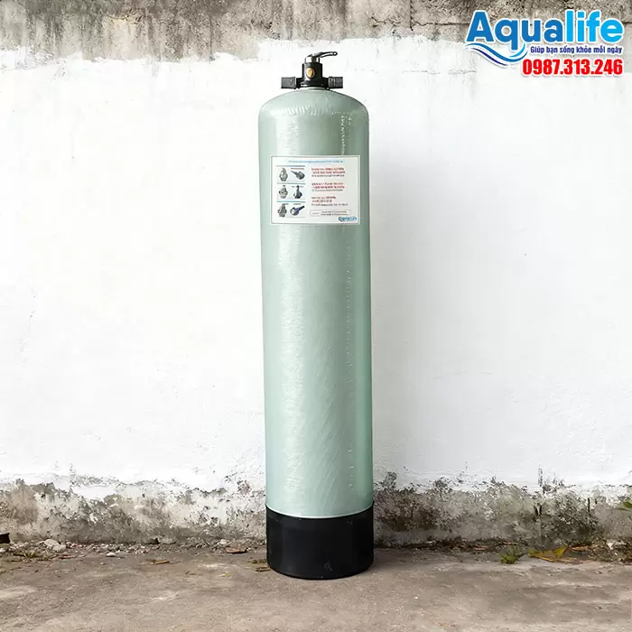Trụ lọc nước nhiễm phèn sắt Composite 1665 vận hành thủ công