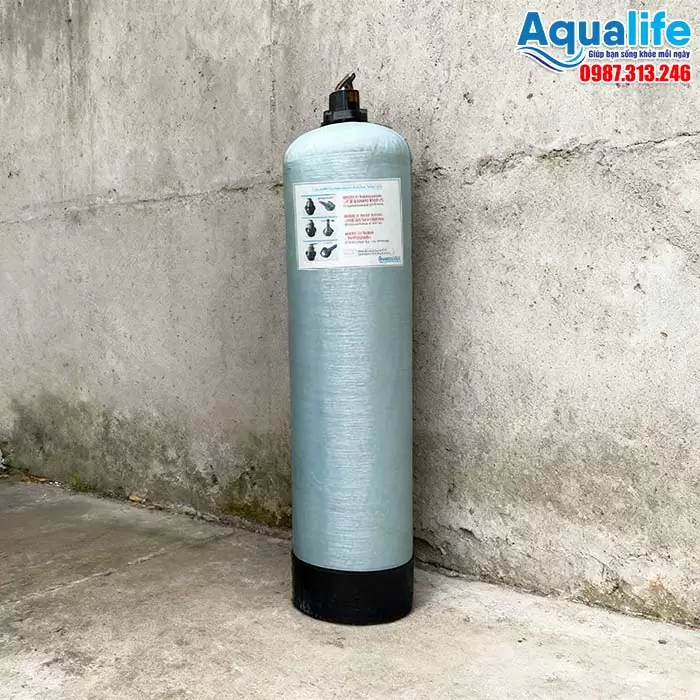 Hệ thống lọc phèn thủ công 1 trụ Composite 1465 3 Cột lọc Composite 1465 xử lý nước nhiễm phèn sắt