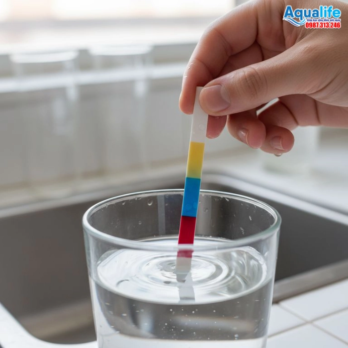 Hướng dẫn đo độ TDS Và pH nước đóng bình bằng thiết bị cầm tay 2 Kiểm tra độ pH nước tinh khiết đóng bình bằng giấy quỳ tím thử màu nhanh