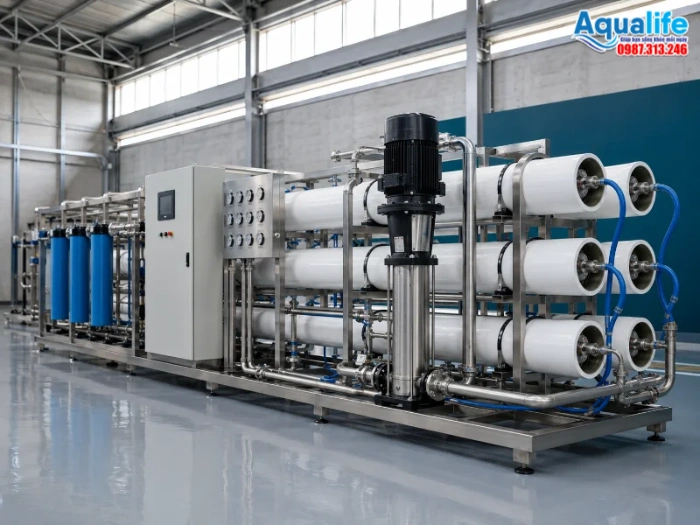 Cách khử clo dư nước thủy cục trước khi vào màng RO 7 Hệ thống lọc nước RO công nghiệp khung bệ skid điều khiển PLC