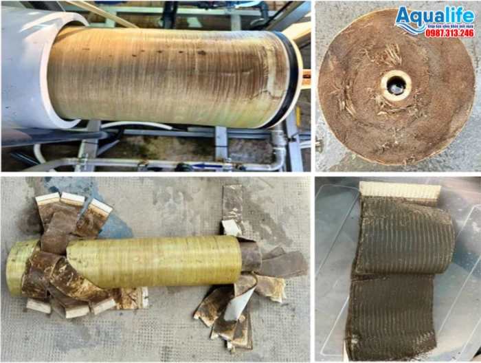 Hiện trạng màng RO bị tắc nghẽn màng nhầy vi sinh cần tẩy rửa CIP bằng Maxtreat 9206