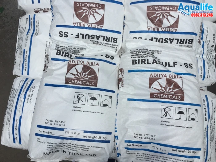Cách khử clo dư nước thủy cục trước khi vào màng RO 4 Bao hóa chất gốc sunfit khử clo dư trong nước cấp bảo vệ màng RO