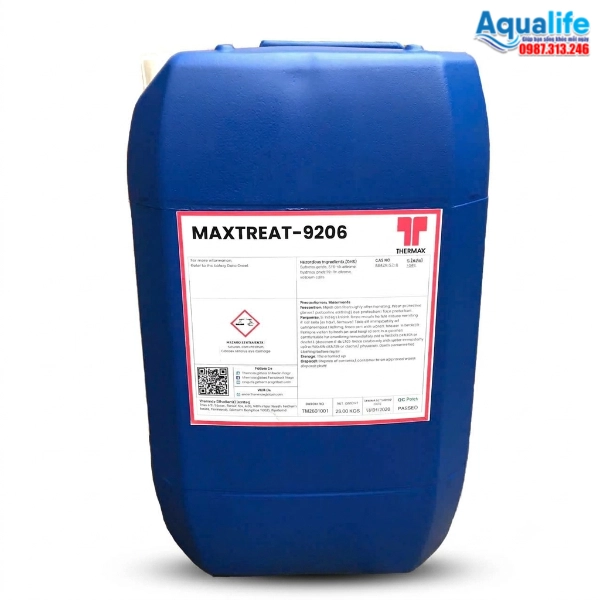 Hóa Chất Maxtreat 9206 Chống Cáu Cặn RO Chính Hãng Giá Tốt 8 Can hóa chất Maxtreat 9206 chống cáu cặn RO giá tốt quy cách 35kg Thermax